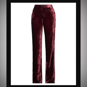 MARELLA Silvano Crushed Velvet Pant in Burgundy